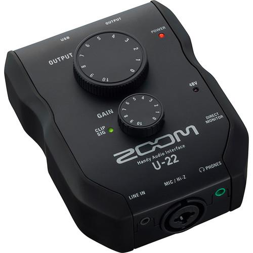 ZOOM U-22 - USB Mobile Recording and Performance Interface | 2 Input / 2 Output | Single Microphone Preamp | Phantom Power | Co