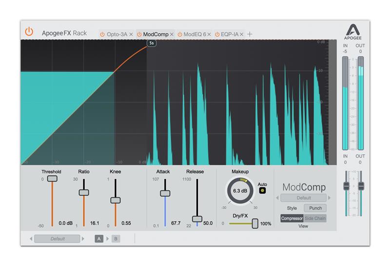 APOGEE FX Plugins - Compresseur/Limiteur Visuel Moderne ModComp (Téléchargement Numérique Uniquement)