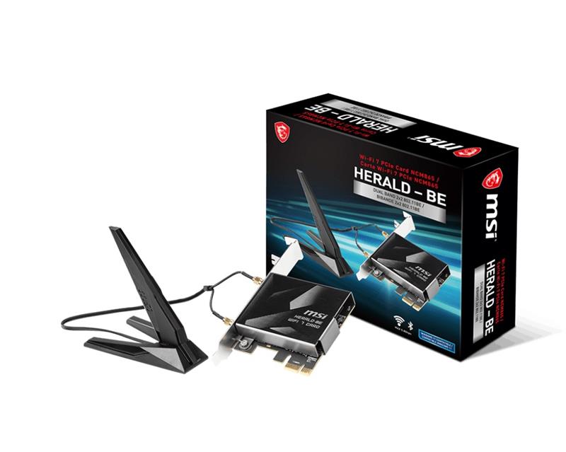 Adaptateur PCIe MSI HERALD-BE WI-FI 7 MAX Wi-Fi 7 et Bluetooth 5.4