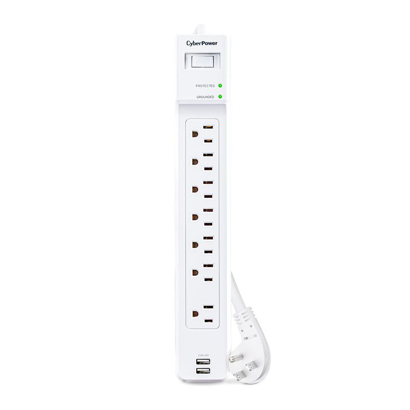 Parasurtenseur CYBERPOWER P704URC1 7 prises avec 2000 joules dispose d