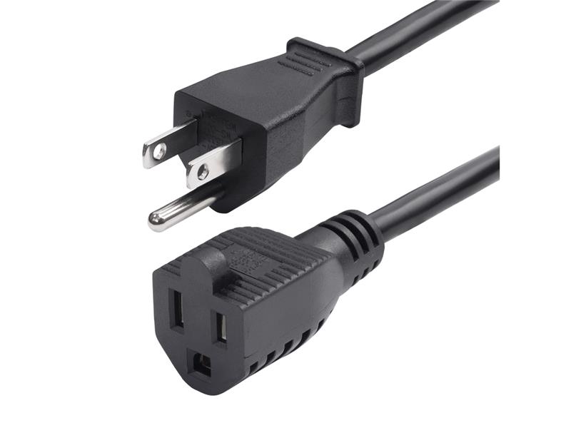 StarTech.com Rallonge d'alimentation de 3 m, câble d'alimentation secteur NEMA 5-15P vers NEMA 5-15R, 10 A 125 V, 18 AWG, câ...