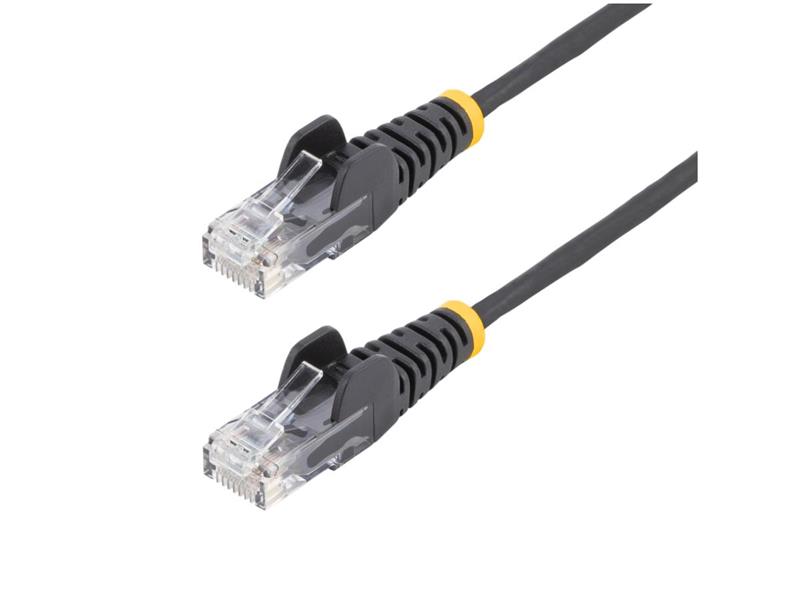 Câble Ethernet CAT6 fin noir Startech de 4,5 m, anti-accroc, 100 W PoE, UTP, LSZH, fil de cuivre nu 28 AWG, cordon de raccor...