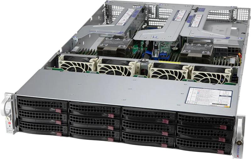 Serveur SUPERMICRO Ultra 2U (X12DPU-6, 829U3TS-R1K22P-T) Intel Xeon Silver 4314 16C/32T, MEM-DR412L-CL03-LR32(x4)128 Go (16 ...