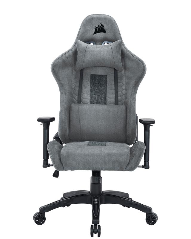 CORSAIR TC100 Fauteuil de jeu en tissu, coupe décontractée, gris clair