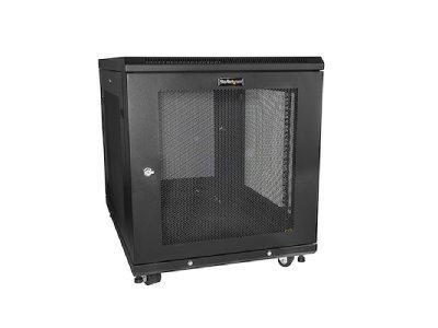4-Post 12U server rack w/ adjustable mounting depth for IT equipment