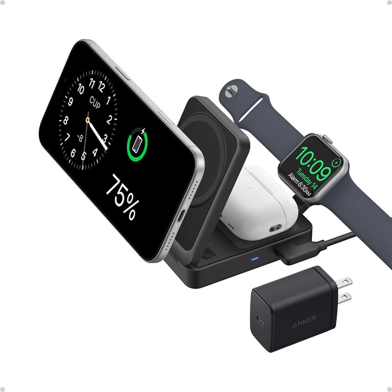 Anker MagGo 3 in 1 iPhone Charging Station, MagSafe-Compatible