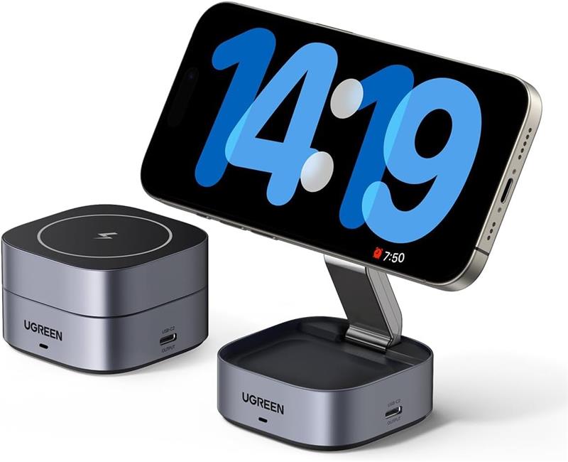 UGREEN MagFlow 15W Wireless Charging Station 2 in 1