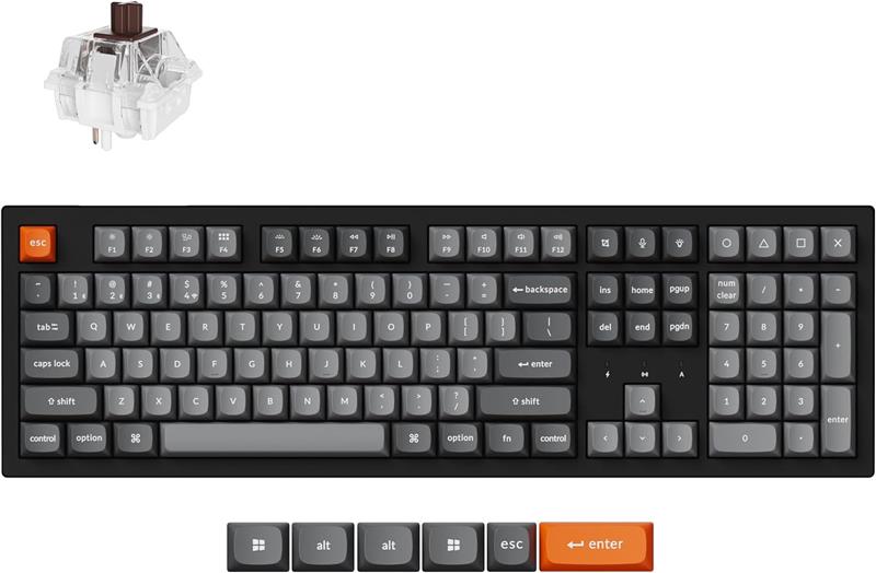 Keychron K10 Max Full Size Keyboard Tactile switches
