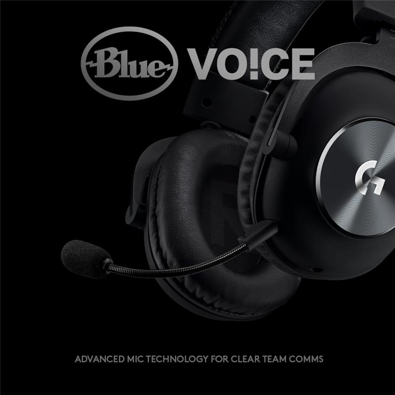 Logitech G Pro X Wired Gaming Headset: Blue VO!CE Detachable Boom