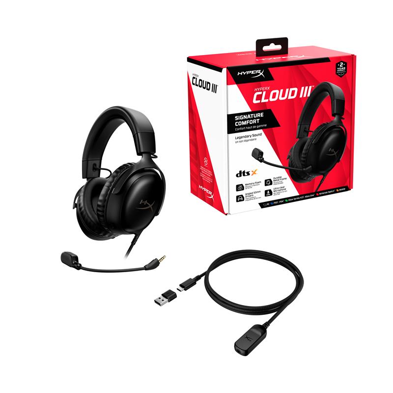 HyperX Cloud III Wired Gaming Headset - Black - Canada Computers