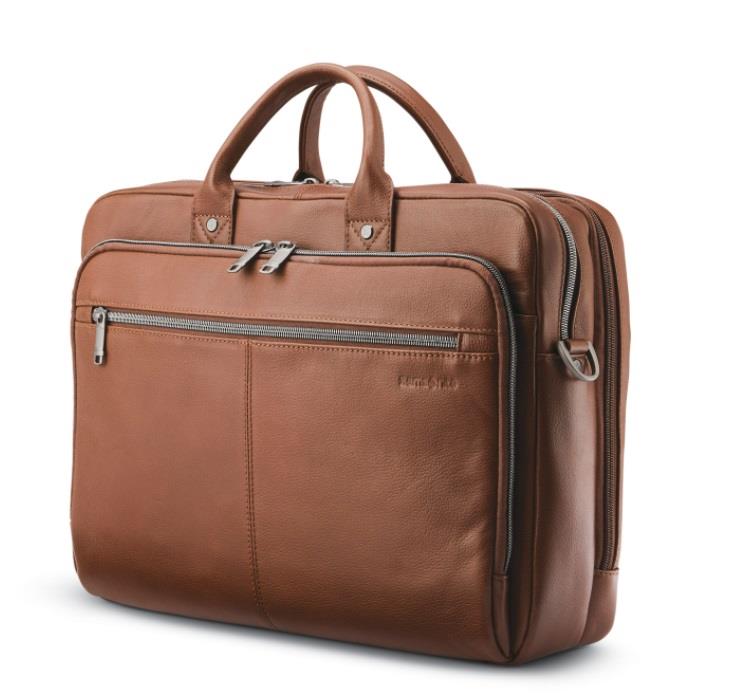 SAMSONITE Classic Leather 15,6" Toploader, Cognac