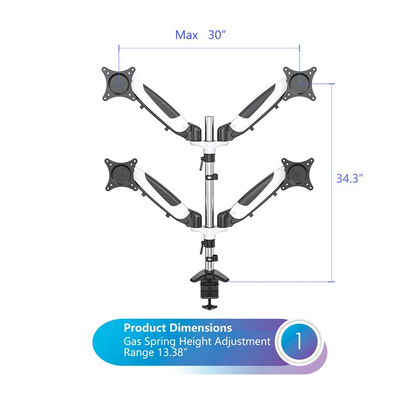 iCAN - Support pour quatre moniteurs de 17 à 32 po