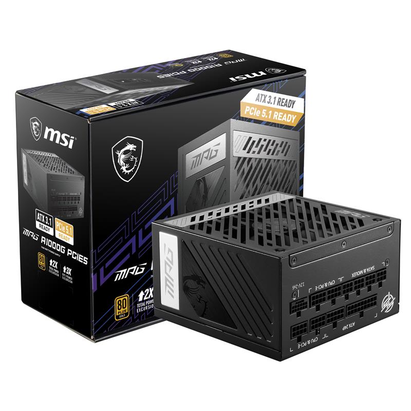 MSI MPG A1000G PCIE5, Fully Modular Compact, 80+ Gold, Power