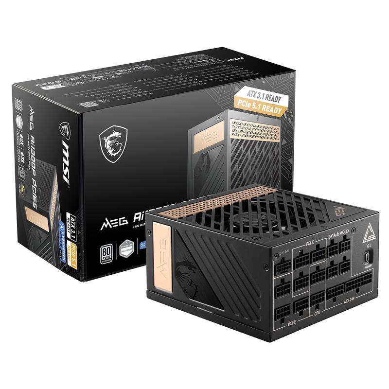 MSI MEG Ai1300P PCIE5, Fully Modular, 80+ Platinum, Power Supply