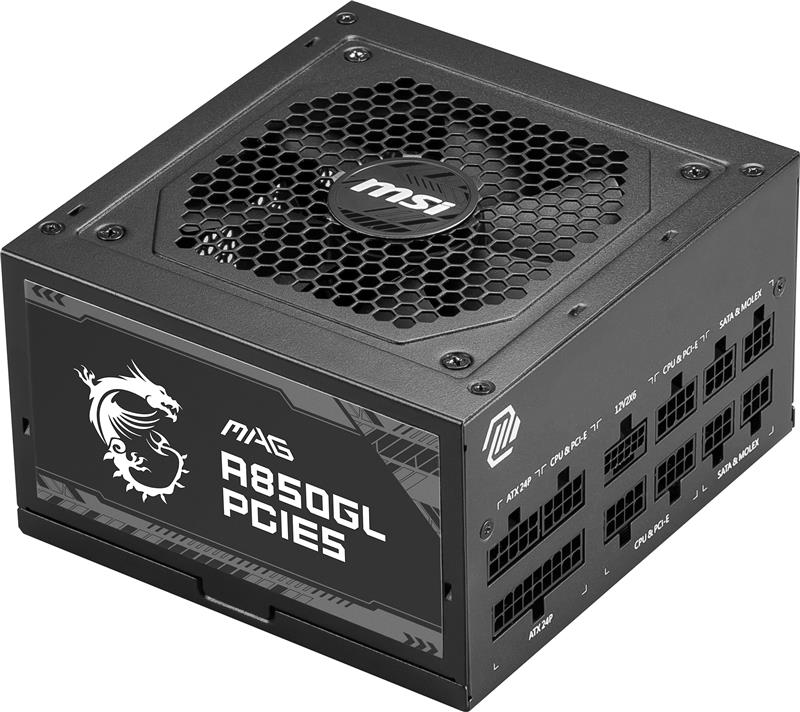 MSI MAG A850GL PCIE5, Fully Modular Compact, 80+ Gold, Power