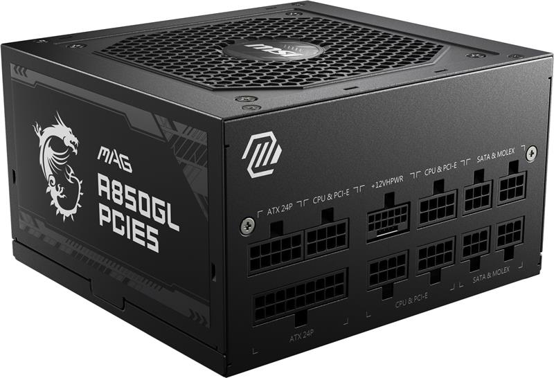 MSI MAG A850GL PCIE5, Fully Modular Compact, 80+ Gold, Power