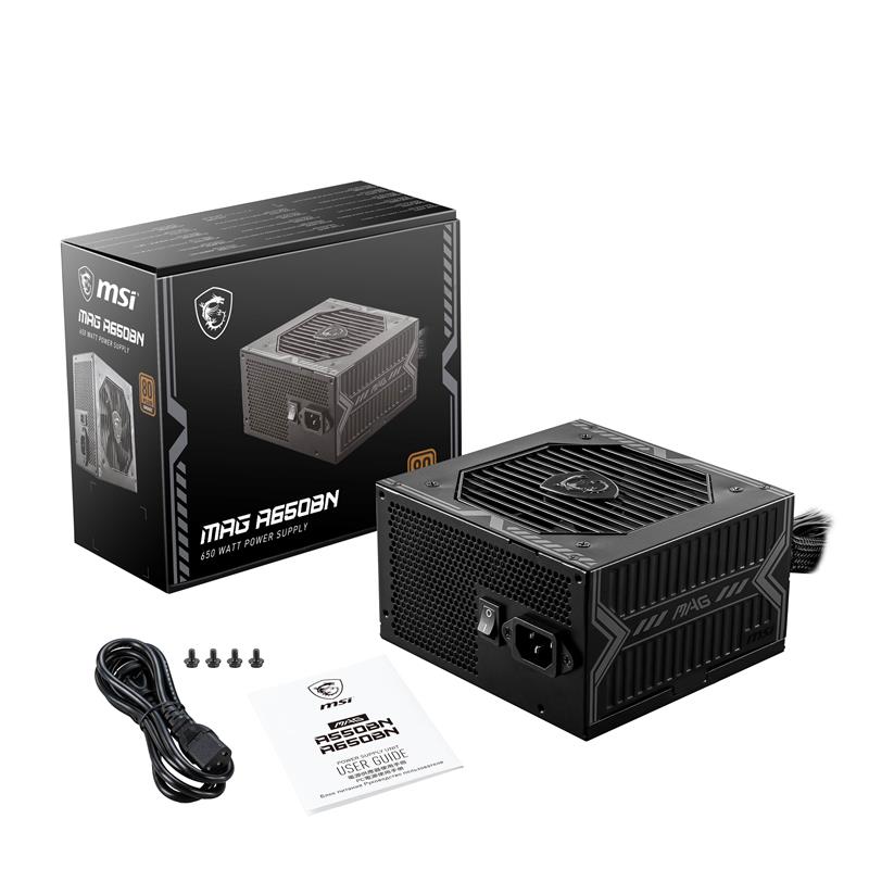 MSI MAG A650BN, Non-Modular Compact , 80+ Bronze, Power Supply