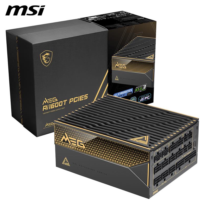 MSI MEG Ai1600T PCIE5, Fully Modular, 80+ Titanium, Power Supply