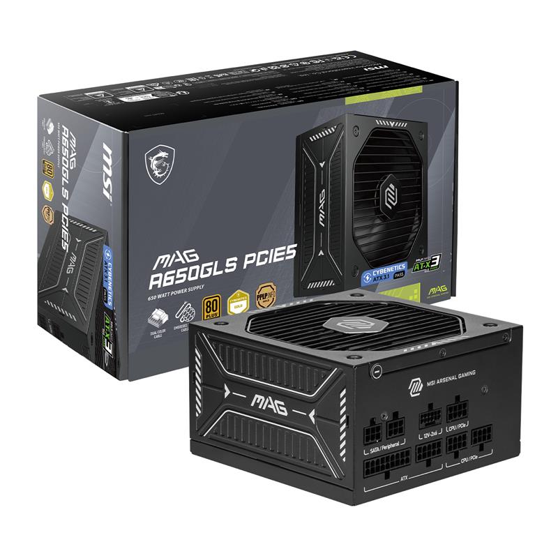 MSI MAG A650GLS PCIe5, entièrement modulaire et compacte,Alimentation