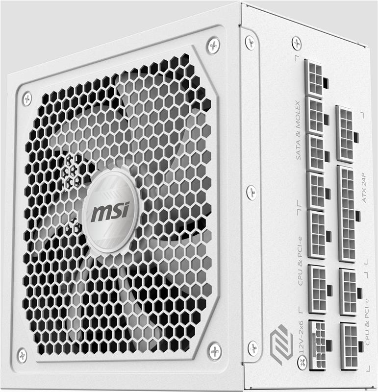MSI 1000W 80 PLUS Gold Certified ATX Power Supply, White - Canada