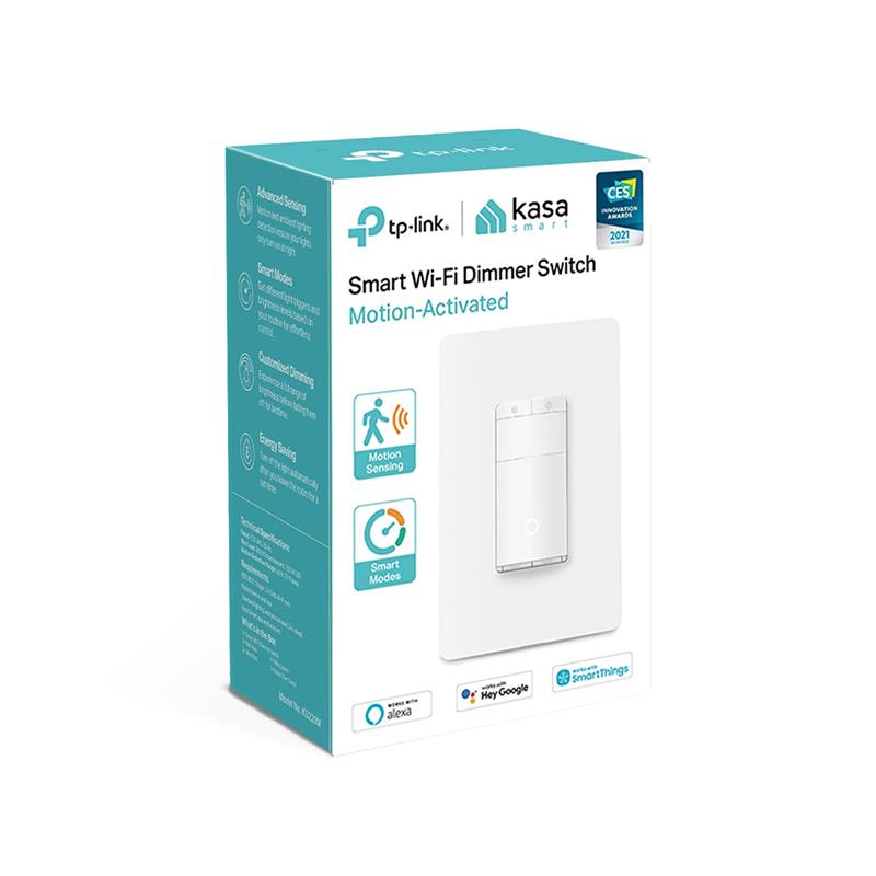 TP-Link Kasa Smart Wi-Fi Dimmer Switch, Motion-Activated (KS220M)(Open Box)