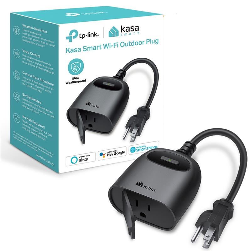 TP-Link Kasa Smart Wi-Fi Prise Extérieure Avec Gradateur Intégré (KP405)