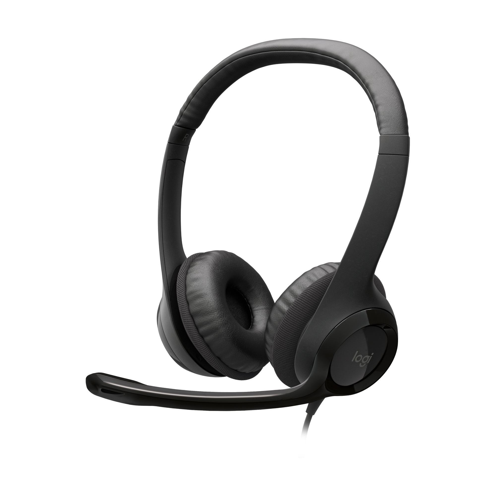 Logitech H390 Stereo Headset - Noise-Canceling Mic - Black