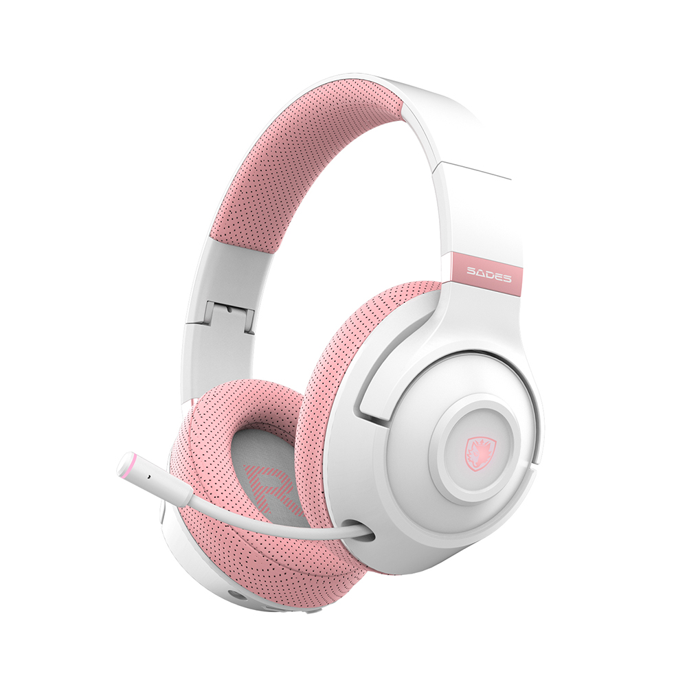 SADES SA-205-P Whisper Wireless Gaming Headset with Retractable Mic
