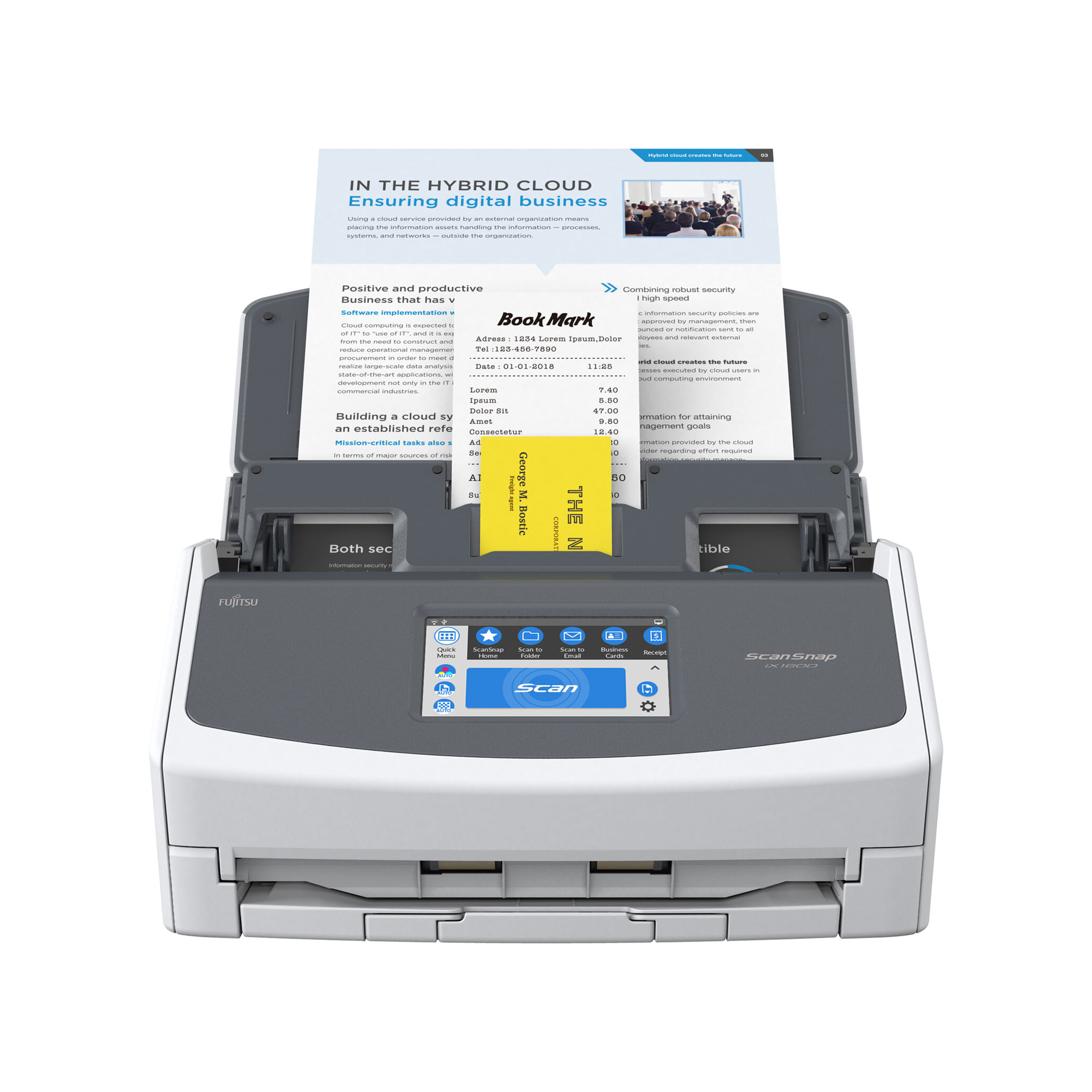 Fujitsu ScanSnap iX1600 ADF Scanner (White)