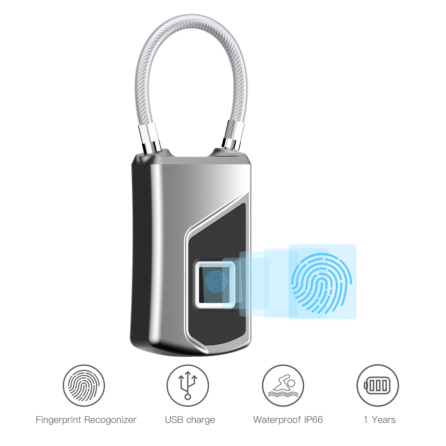 Anytek L1 Fingerprint Bag/Pad Lock Waterproof(Open Box)