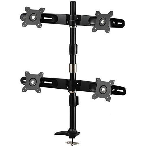 upport de moniteur quad AMR4P Amer de 15 à 24 po avec poteau/trou passe-câble