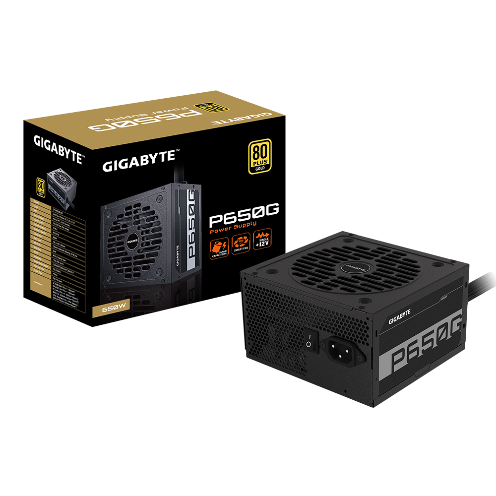 GIGABYTE GP-P650G 650W Gold ATX Power Supply, Black(Open Box)