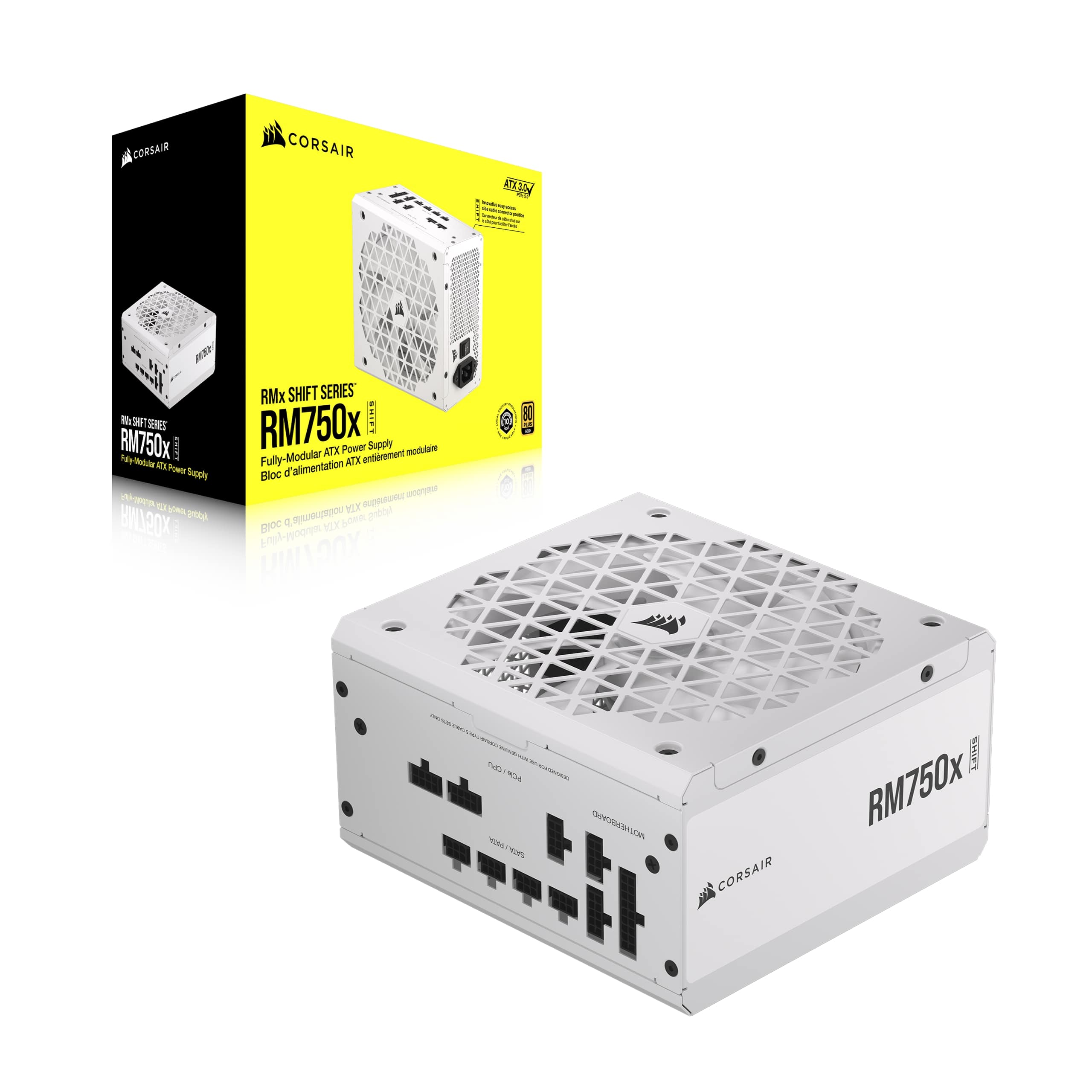 CORSAIR RM750x Shift 750W Gold ATX Power Supply, White(Open Box)