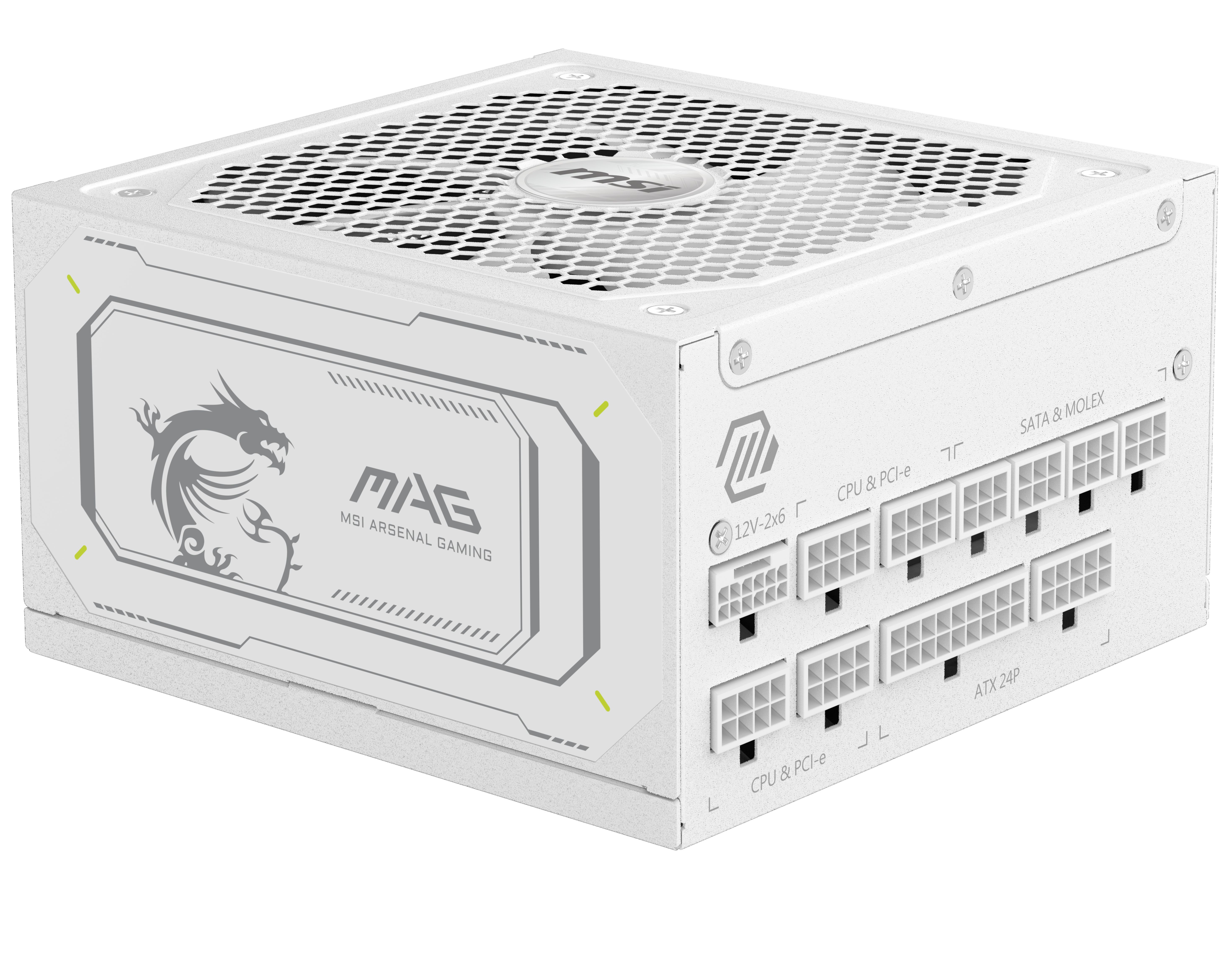 MSI Bloc d'alimentation 1000 W certifié 80 PLUS Gold ATX, Blanc