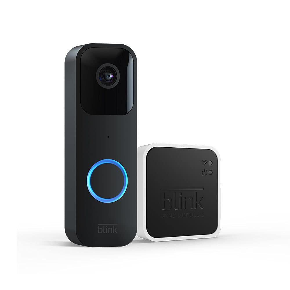 Blink Video Doorbell + Sync Module 2 Audio bidirectionnel, vidéo HD, alertes d'application de mouvement et de carillon et Al...