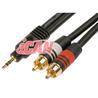 iCAN PREMIUM 3.5mm Stereo (M) to 2RCA (M) Cable Gold Plated, 10 ft