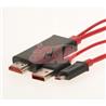iCAN USB 2.0 A homme +Micro B homme HDMI Male Rouge 6ft 480Mbps