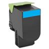 Lexmark 80C1SC0 801SC Cyan Standard Yield Return Program Toner Cartridge - Cyan - Laser - 2000 Page