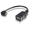 C2G 6-in USB Micro-B to USB Device OTG Adapter Cable - Black
