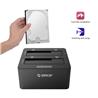 Station d'accueil de disque dur externe double baie SATA vers USB 3.0 ORICO 6629US3-C