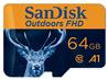 Sandisk WESTERN DIGITAL SANDISK OUTDOORS 64GB FHD MICROSDXC UHS-I CARD