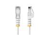 5ft White Slim CAT6 Ethernet Cable, Snagless, 100W PoE, UTP, LSZH, 28A
