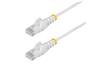 5ft White Slim CAT6 Ethernet Cable, Snagless, 100W PoE, UTP, LSZH, 28A