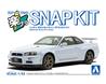 Aoshima 1/32 SNAP KIT #12-WH Nissan R34 Skyline GT-R (White) Model Kit