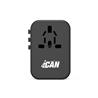 iCAN 35.5W 5-Port Universal Travel Adapter with 2 USB-C and 3 USB-A