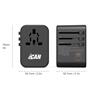 iCAN 35.5W 5-Port Universal Travel Adapter with 2 USB-C and 3 USB-A