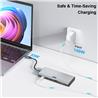 Boîtier iCan RSH-D06P USB C M.2 NVME/SSD avec fonctions HUB 6-en-1 10 Gbit/s(Open Box)