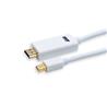 Câble iCAN Mini DisplayPort mâle vers HDMI mâle, plaqué or, 32 AWG, 15 pieds