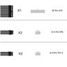 Câble d'extension de câble iCAN PSU, tressé, noir, avec kit de peigne | 1x 24 broches (20+4) | Processeur 2x 8 broches (4+4)...