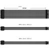 Câble d'extension de câble iCAN PSU, tressé, noir, avec kit de peigne | 1x 24 broches (20+4) | Processeur 2x 8 broches (4+4)...